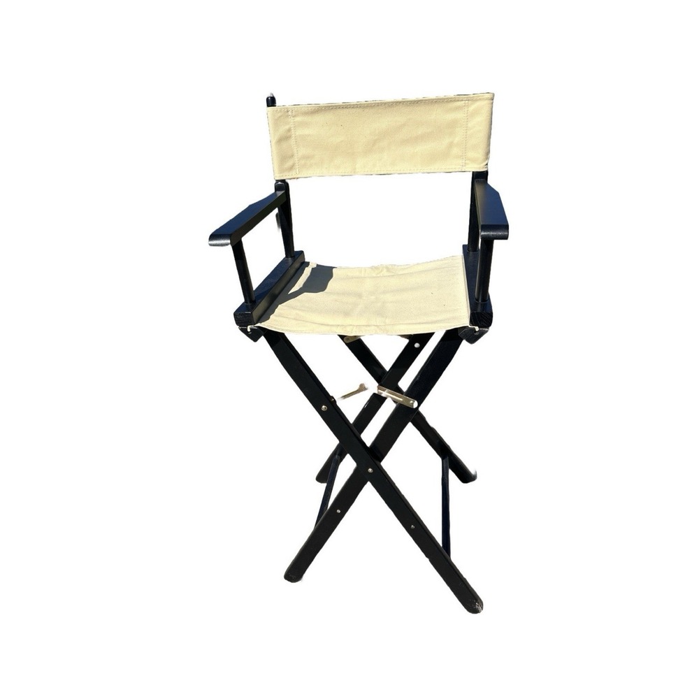 30'' Directors Chair Casual Outdoor Foldable Bar Height with Wood Frame Canvas